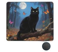 Cat Tapestry Moon Butterfly Small Mouse Pad 10 X 12 Inch Non-Slip Rubber Base Mouse Mat Waterproof Square Gaming Mousepad for Wireless Mouse Computers Laptop Home Office Travel