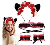 Cat Tarades Head Head Cat Ears Roof for Cosplay Costume Accessories Adjustable Band for the Band for Christmas Day Halloween Day Party