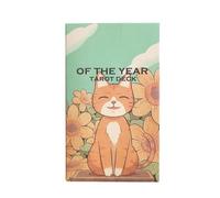 Cat Tarot Card, 78 Pieces Oracle Cards, 4.13x2.44 Inches Tarot Deck with Year Theme, Coated Paper Fortune Telling Kit, Divination Set with Affirmation Design, Oracle Deck for Spirit Reading