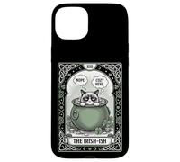 Cat Tarot Card The Irish-ish funny introvert St Patricks Day Case for iPhone 15 Plus
