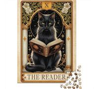 Cat Tarot Card The Reader Adult 1000-Piece Jigsaw Puzzle, 52x38cm/1000pcs, A Relaxed Project for Colder Days; White Cardboard for Cleaner Sorting