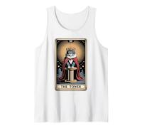Cat Tarot Card The Tower Cat Scratching Post Tree Cat Tank Top
