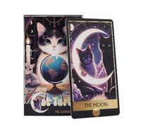 Cat Tarot Cards, 78-Piece English Deck, Pocket-Sized Tarot Game, Wiccan Divination Accessory for Personal Fate Reading Fortune Telling Guidance Mystical Hobby Entertainment Adults Teens