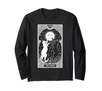 Cat Tarot The Moon Art Nouveau Vintage Funny Feline Cats Long Sleeve T-Shirt