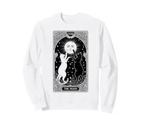 Cat Tarot The Moon Art Nouveau Vintage Funny Feline Cats Sweatshirt