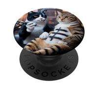Cat Tattooing Cat Funny Meme Inked Kitty Humor Tattoo Artist PopSockets Adhesive PopGrip