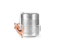 Cat Tea Infuser Stainless Steel with Secure Clip Rose Gold Kitty - Cute Animal Tea Ball Strainer, Reusable Loose Leaf Infuser w/Hanging Clip & Glass Holder Gift for Tea Lovers