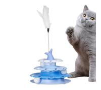 Cat Teaser, Cat Balls - Self-Happiness Pet Turntable with Teaser | Pet Supplies Kitten Toy Roll Interactive Ball Tower Track for Training Hunting Inne