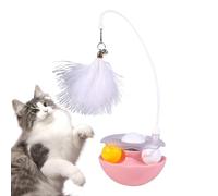 Cat Teaser, Interactive Kitten Toys Roller Tracks Extra Long Feather Wand, Interactive Cat Toys Cat Exercise, Feather Wand Kitten Toys, Track Balls for All Breeds