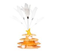 Cat Teaser | Self-Happiness Pet Turntable with Feather Teaser - Pet Supplies Kitten Toy Roller Interactive Ball Tower Track for Exercising Hunting Chasing Indoor