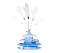 Cat Teaser,Self-Happiness Pet Turntable with Feather Teaser - Pet Supplies Kitten Toy Roller Interactive Ball Tower Track for Exercising Hunting Chasing Indoor
