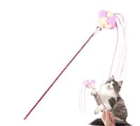 Cat Teaser Stick - Interactive Cat Teaser Wand Toy - Pet Companion Toy with Crisp Sound for Work Area, Car, Home, and Outdoors