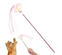 Cat Teaser Stick, Interactive Cat Teaser Wand Toy with Bell, Pet Companion Toy with Colorful Fringe for Home, Work Area, Outdoors, Car