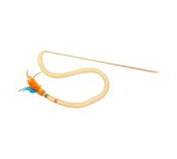 Cat Teaser Stick Toy, Kitten Play Stick with Squeaker and Bird Feathers, Interactive Toy for Cats in the Shape of a Snake with Mesh Net - For Kittens Indoor Play Movement Under