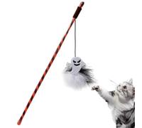 Cat Teaser Toy Halloween Kitten Feathers and Bell Teaser Toy Stick