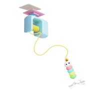 Cat Teaser Toy, Self Adhesive Ceiling, Interactive Training Accessory, Pet Entertainment Chaser, Fun Supply for Balcony Backyard Living Room Home Outdoor Birthday Playtime, 4.72 x 3.54 x 1.97 inches