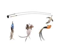 Cat Teaser Toy Set, Cat Toys,Interactive 7x Retractable Wand Toy - Exchangeable Pet Supplies Multifunctional for Adult Cats and Kittens