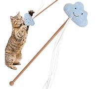 Cat Teaser Wand, Cat Teasing Stick Kitten Teaser Star Moon Cloud Cat Toy for Chasing, Exercising Training, Cat Stick for Bored Indoor Cats, Kitten