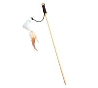 Cat Teaser Wand Feather Interactive Cat Toy With Feathers And On Wooden Stick Teaser Wand For Indoor Play Stimulates Natural Instincts Kqy312 (B, 40x2.5x2.5cm)