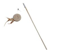 Cat Teaser Wand Feather Interactive Cat Toy With Feathers And On Wooden Stick Teaser Wand For Indoor Play Stimulates Natural Instincts Kqy312 (H, 40x2.5x2.5cm)