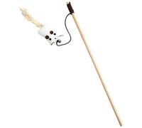 Cat Teaser Wand Feather Interactive Cat Toy With Feathers And On Wooden Stick Teaser Wand For Indoor Play Stimulates Natural Instincts Kqy312 (F, 40x2.5x2.5cm)