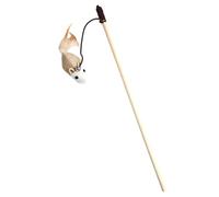 Cat Teaser Wand Feather Interactive Cat Toy With Feathers And On Wooden Stick Teaser Wand For Indoor Play Stimulates Natural Instincts Kqy312 (A, 40x2.5x2.5cm)