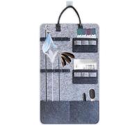 Cat Teaser Wand Holder - Grey Felt 70x40cm | Hanging Toy Storage Bag For Wall Or Door | Multi-Pocket Pet Wand Stand Organizer For Kitten Rods Strings Feathers And Indoor Play Accessories Use