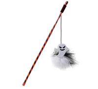 Cat Teaser Wand Interactive Kitten Halloween Feathers and Bell Stick Toy
