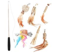 Cat Teaser Wand - Interactive Toys for Exercise and Play | Multifunctional Toys, Chat Fun Accessories, Chew Stick Cat Toy for Stimulation and Happiness