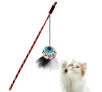 Cat Teaser Wand Kitten Interactive Teaser Feathers and Bell Game