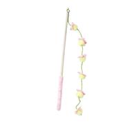 Cat Teaser Wand, Wooden Kitten Toy, Interactive Pet Stick, Fruit Shaped Design with Anti Slip Grip for Biting Chasing Training Fun, for Indoor Exercise Backyard Garden Patio Playtime 15.7 Inches