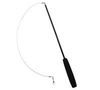 Cat Teaser Wands, Interactive Retractable Fishing Pole Wand Cat Catcher Teaser Stick Rod Toy, Great for Kitten Training Exercising (Black)