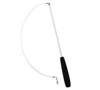 Cat Teaser Wands, Interactive Retractable Fishing Pole Wand Cat Catcher Teaser Stick Rod Toy, Great for Kitten Training Exercising (White)