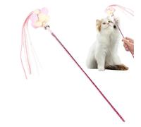 Cat Teasing Toy, Interactive Cat Teaser Wand Toy with Bell, Hairball Design Interactive Pet for Outdoors, Home, Car, and Work Area