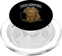 Cat Tech Support Humor for IT Nerds and Computer Geeks PopSockets PopGrip for MagSafe