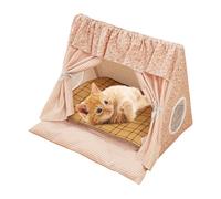 Cat Teepee | Kitten Tent - Comfortable Nest with Removable Cooler Mat for Small Animals Kittens Puppies Living Room Bedroom Apartment Home Play Area