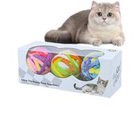 Cat Teething Ball - Interactive Cat Toys Teething Ball | Colorful Chew Games Pet Supplies with Jingle Bells for Indoor Kitten Chasing Chewing Play Boredom