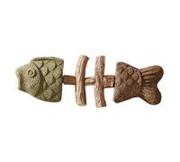 Cat Teething Chew Toys - Fishbone Shaped Natural Catnip Wooden Play Stick