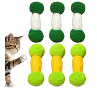 Cat Teething Toy, Pack of 6 Bite-Resistant with Built-in Bell, Kitten Felt Chew Toy for Teething for Medium and Large Breeds, Living Room, Balcony, Garden, Camping, Bedroom