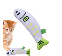 Cat Teething Toys, Catnip Toys for Cats, Fish Shaped Toy for Teasing Kittens, Linen - 26 cm Catnip Crinkle Toy, Scratch-Resistant Interactive Kick Toy