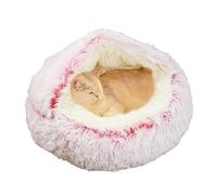 Cat Tent Bed Houses, Warming Pet Cave Bed, Non-Slip Cat House for Indoor Pets, Washable Portable Kitty Caves Igloo for Pets Puppy Kitten Rabbit (50 * 50 * 20cm,Pink)