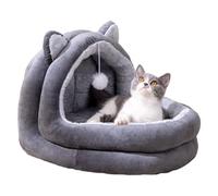 Cat Tent Bed - Semi-Enclosed Nest with Ball Toy | Winter House Cat House Bed | for Kitten Bunny Indoor Bedroom Living Room Balcony Apartment Dorm Winter Fall
