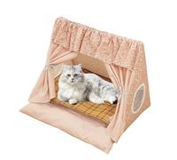 Cat Tent, Cat Cave Bed, Removable Cooler Mat, 20.08x18.9x18.5 Inches, Soft Hut Design, Kittens, Puppies, Rabbits, Small Pets, Cozy Nap Spot for Home or Travel Use