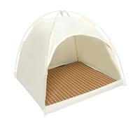 Cat Tent for Outdoors - White Fiberglass Canvas Insulated Cat House, Portable Pet Shelter | User-Friendly Summer Tent, Breathable Outdoor Shade for Kittens, Puppies, Rabbits, Small Pets, Travel