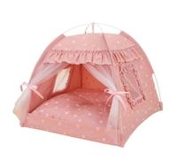 Cat Tent House, Breathable Cat Shelter, Cooling Pet Tent with Semi-Enclosed Design, Indoor, Outdoor Portable House for Cats, Small Pets (Pink Crush,M(Pets under 5kg))
