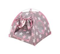 Cat Tent House, Breathable Cat Shelter, Cooling Pet Tent with Semi-Enclosed Design, Indoor, Outdoor Portable House for Cats, Small Pets (Grey,M(Pets under 2.5kg))