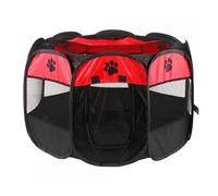 Cat tent Portable Folding Pet Tent Dog House Octagonal Cage For Cat Tent Puppy Kennel Easy Operation Fence Outdoor Big Dogs House(RED,Medium)