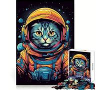 Cat The Astronaut 1000-piece Puzzle for Teenagers Brain Teasing Cozy Downtime Solid Lock Creative Gift size 50x75cm