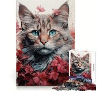 Cat The Furry Explorer Jigsaw 1000 Pieces for Teenagers Thought Training Leisure Activity Snug Fit Great Gift size 50x75cm