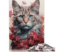 Cat The Furry Explorer Jigsaw Puzzles Puzzle for Adults Kids. 1000 Pieces Whimsical Challenge Toy Educational Games Home Decoration for Adults& Kids Age 14 Years Up 1000pcs (75x50cm)